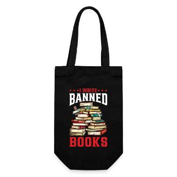 I Write Banned Books 2 - Geschenkbeutel für Flaschen - Schwarz - Vorne