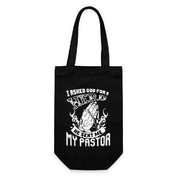 Pastor God Sent Me My Pastor - Gift Bag for Bottles - black - Front