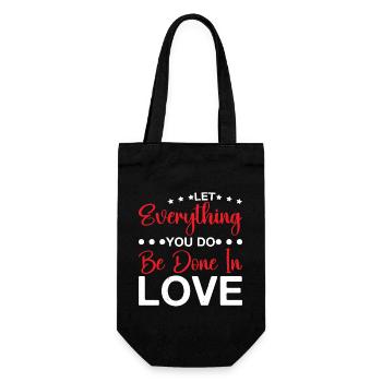 Let Everything You Do Be Done In Love 6 - Geschenkbeutel für Flaschen - Schwarz - Vorne