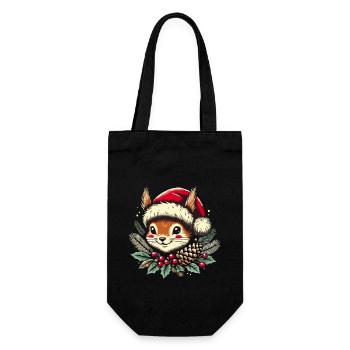 Noël festif écureuil Vintage - Sac à bouteille - noir - Devant
