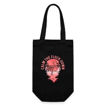Calm The Flock Down Flamingo Pink Bird - Geschenkbeutel für Flaschen - Schwarz - Vorne