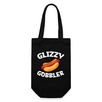 Glizzy Gobbler Witziges Hotdog-Motiv - Geschenkbeutel für Flaschen - Schwarz - Vorne