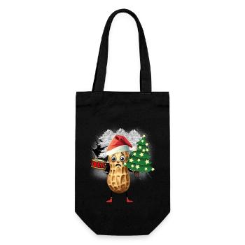 Santa Claus Peanut Santa Christmas - Gift Bag for Bottles - black - Front