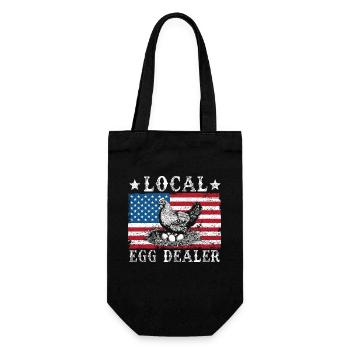 Lokaler Eierhändler American Flag Farmer - Geschenkbeutel für Flaschen - Schwarz - Vorne