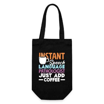 Speech therapist add coffee immediately - Gift Bag for Bottles - black - Front