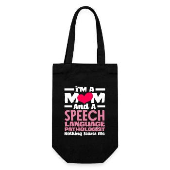 Mom and speech therapist Nothing shocks me - Gift Bag for Bottles - black - Front