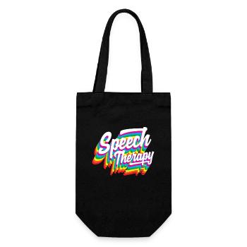 Sprachtherapeut Regenbogen Design - Geschenkbeutel für Flaschen - Schwarz - Vorne