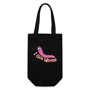Worm Farmer Vermicompost Cute Men Women - Gift Bag for Bottles - black - Front