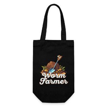 Worm Farmer Vermicompost Cute Men Women - Gift Bag for Bottles - black - Front