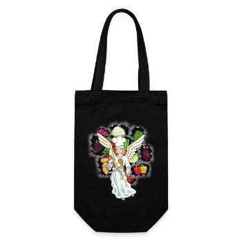 heavenly cooking vegetables angel cook cook - Gift Bag for Bottles - black - Front