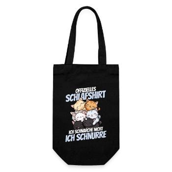 lustOffizielles Schlafshirt - Niedliche Katzenfami - Geschenkbeutel für Flaschen - Schwarz - Vorne