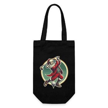 Golf Playing Santa Claus Design - Gift Bag for Bottles - black - Front
