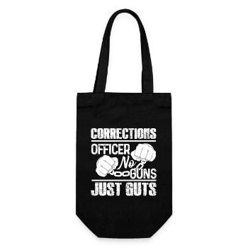 Corrections Officer No Guns Just Guts - Gift Bag for Bottles - black - Front