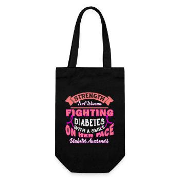 Fighting Diabetes With A Smile - Gift Bag for Bottles - black - Front