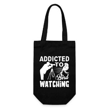 Addicted To Bird Watching - Gift Bag for Bottles - black - Front