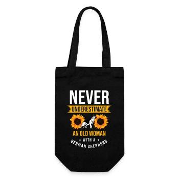 Never Underestimate An Old Woman With A German She - Gift Bag for Bottles - black - Front