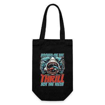 Shark Hunting Hooked On The Thrill Fossil Hunter - Geschenkbeutel für Flaschen - Schwarz - Vorne