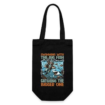 Chasse au requin Nager avec le gros poisson nageur - Sac à bouteille - noir - Devant