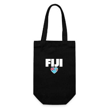 Fiji Fidschi Fidschianische Flagge Fidschianer - Geschenkbeutel für Flaschen - Schwarz - Vorne