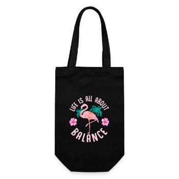Life Is All About Balance Pink Bird Cute - Gift Bag for Bottles - black - Front