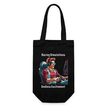 Racing Simulations, Endless Excitement - Gift Bag for Bottles - black - Front