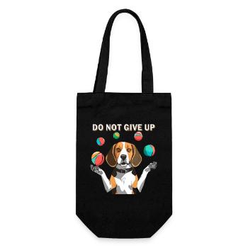 BEAGLE JONGLIERT DO NOT GIVE UP - Geschenkbeutel für Flaschen - Schwarz - Vorne