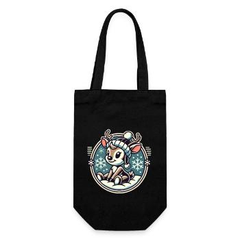 Adorable Vintage Design Christmas - Gift Bag for Bottles - black - Front