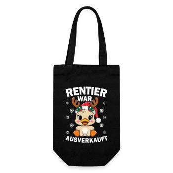 Reindeer was sold out Funny Christmas Moose - Gift Bag for Bottles - black - Front