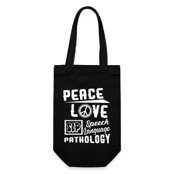 Peace Love Speech Language Pathology - Gift Bag for Bottles - black - Front
