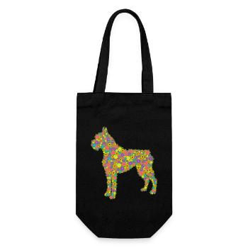 Boxer Dog Flower - Gift Bag for Bottles - black - Front
