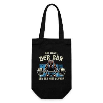 Bodybuilding Bodybuilder Fitness Geschenk Muskeln - Geschenkbeutel für Flaschen - Schwarz - Vorne