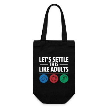 Let's Settle This Like Adults Rock Paper Scissors - Gift Bag for Bottles - black - Front