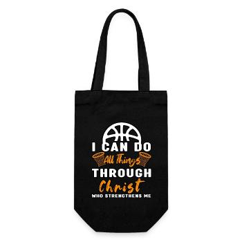 Christ Who Strengthens Me Basketball - Gift Bag for Bottles - black - Front