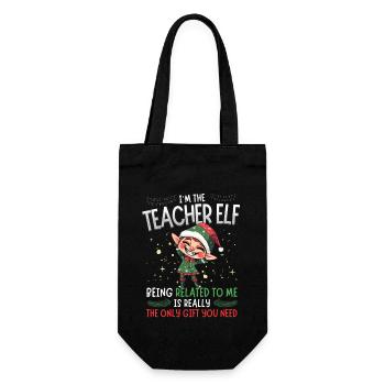 weihnJe suis l’elfe enseignant - Partenaire Look Noël - Sac à bouteille - noir - Devant