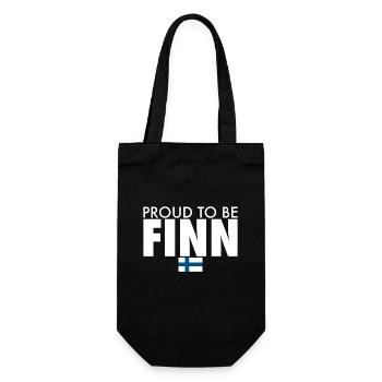 Proud To Be Finn Finnland Finnische Flagge Finne - Geschenkbeutel für Flaschen - Schwarz - Vorne