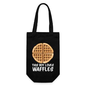 Waffles Saying Dessert Funny Waffles Gift - Gift Bag for Bottles - black - Front