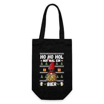 Beer Gnome Christmas Christmas Party Hohoho - Gift Bag for Bottles - black - Front