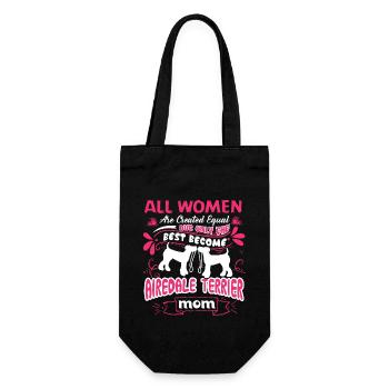 Only The Best Become Airedale Terrier Mom - Gift Bag for Bottles - black - Front