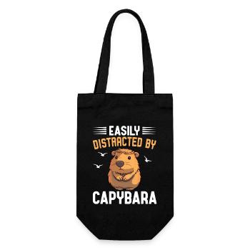 Capybara - Geschenkbeutel für Flaschen - Schwarz - Vorne