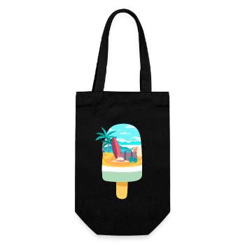 Eiscreme Liebhaber Strandurlaub - Geschenkbeutel für Flaschen - Schwarz - Vorne