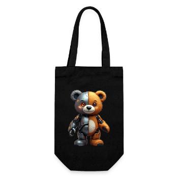 Robot Drôle Tech Ours En Peluche Cyborg Animal Ours - Sac à bouteille - noir - Devant