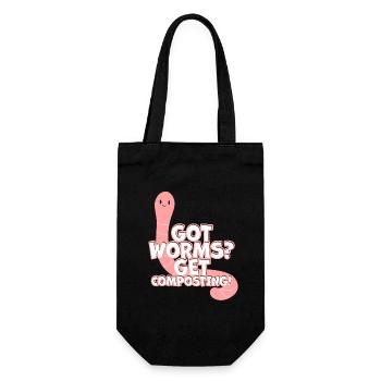 Worm Farmer Vermicompost Cute Men Women - Gift Bag for Bottles - black - Front