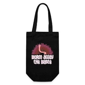 Worm Farmer Vermicompost Cute Men Women - Gift Bag for Bottles - black - Front