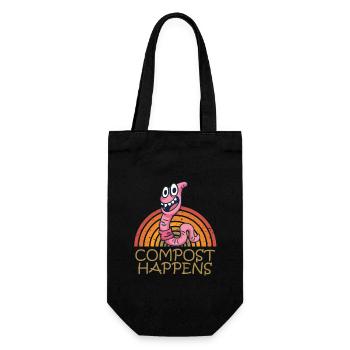 Worm Farmer Vermicompost Cute Men Women - Gift Bag for Bottles - black - Front