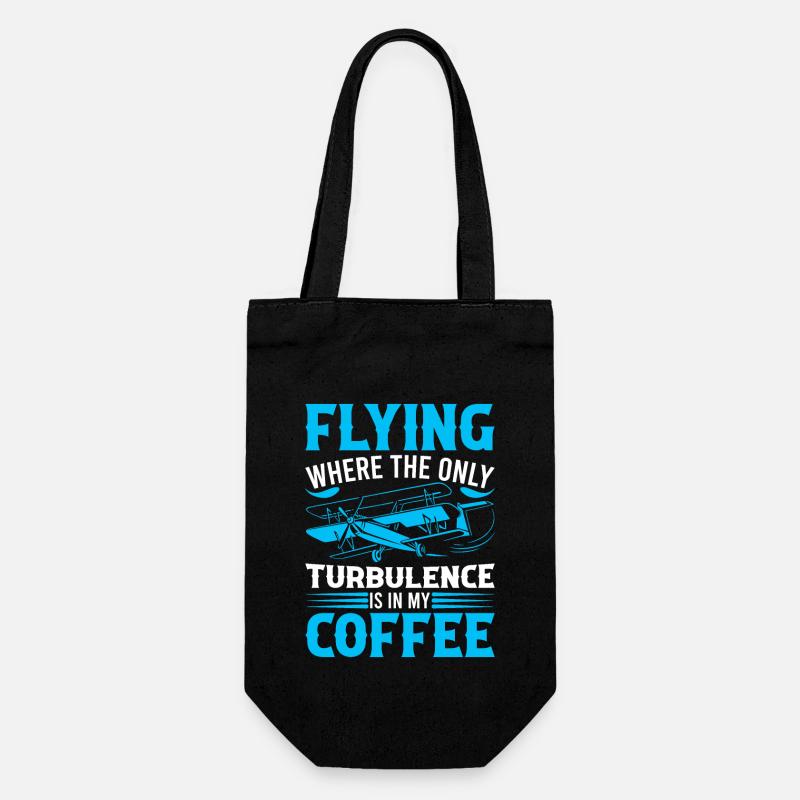Voler : Où la seule turbulence est dans mon café ! - Sac à bouteille - noir