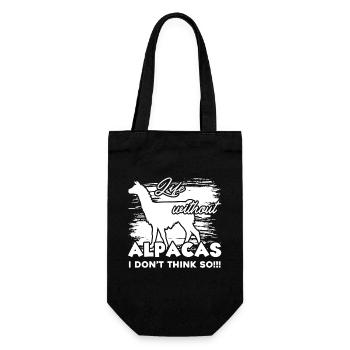 Alpaca Life Without Alpacas - Gift Bag for Bottles - black - Front