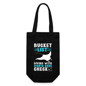Mantarochen Großer Manta Meeresbewohner - Geschenkbeutel für Flaschen - Schwarz - Vorne