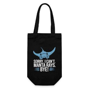 Mantarochen Großer Manta Meeresbewohner - Geschenkbeutel für Flaschen - Schwarz - Vorne