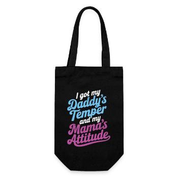Ich habe das Temperament meines Vaters und die Einstellung meiner Mutter - Geschenkbeutel für Flaschen - Schwarz - Vorne