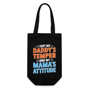 Ich habe das Temperament meines Vaters und die Einstellung meiner Mutter - Geschenkbeutel für Flaschen - Schwarz - Vorne